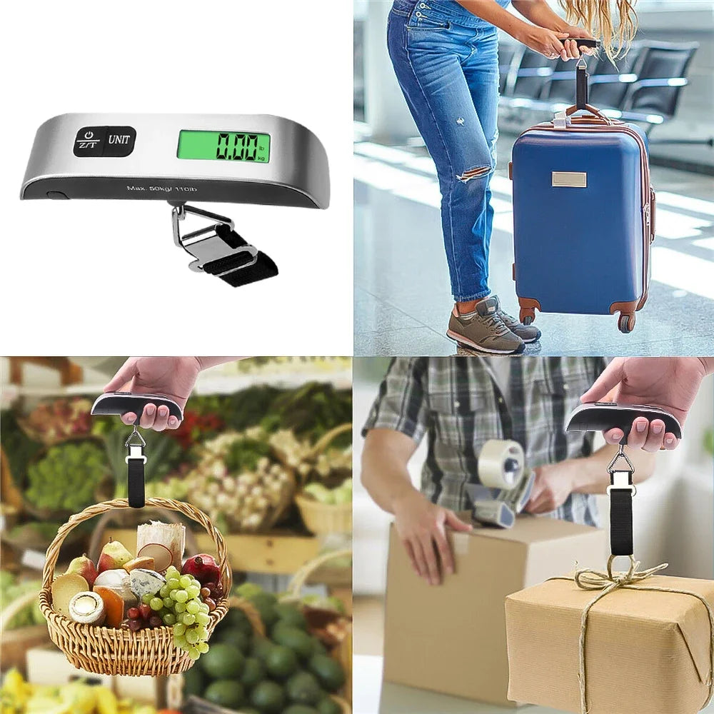 1pcs Portable Scale Digital LCD Display 110lb/50kg Electronic Luggage Hanging Suitcase Travel Weighs Baggage Bag Weight Balance
