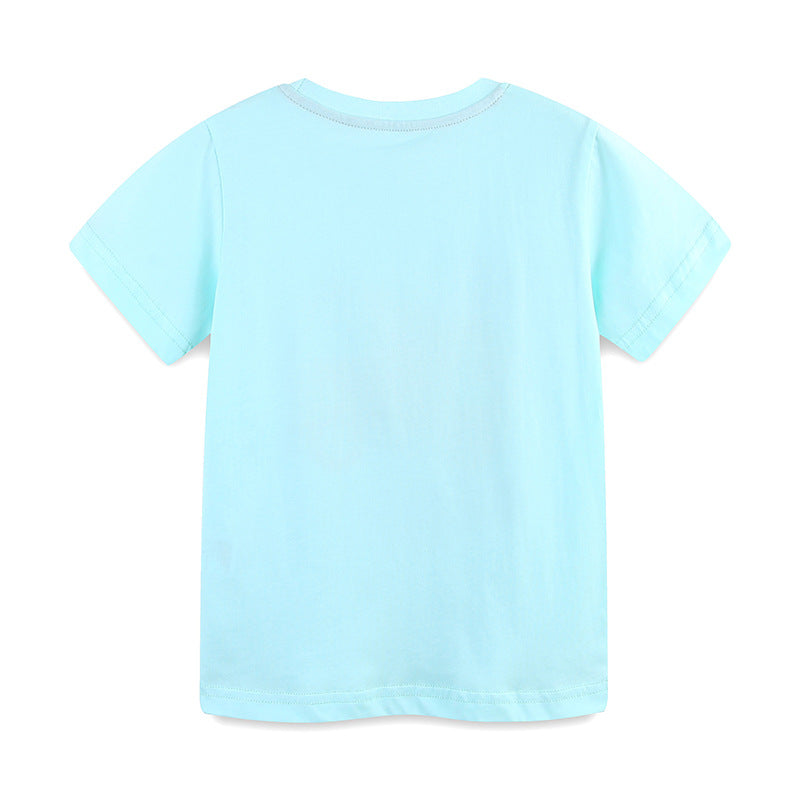 Summer Boys’ Animals Cartoon Pattern T-shirt in European and American Style